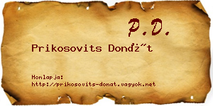 Prikosovits Donát névjegykártya